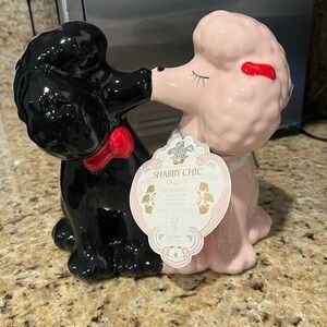 Shabby Chic Black and Pink Poodle Valentine’s Day Figurine